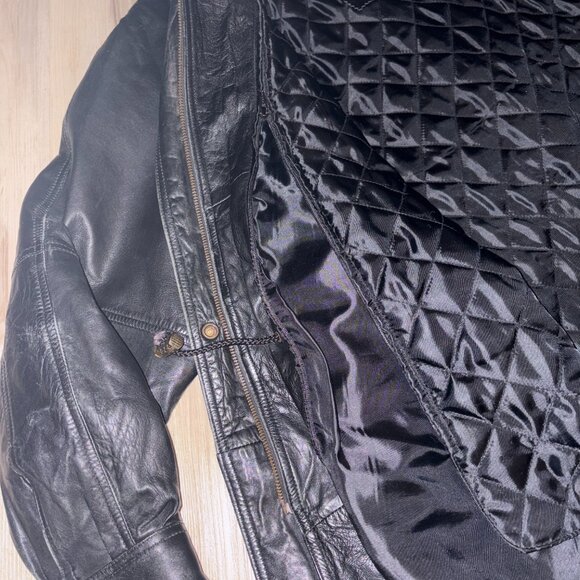 Vintage Black Genuine Leather Prince du Cuir Jacket S - Picture 6 of 11